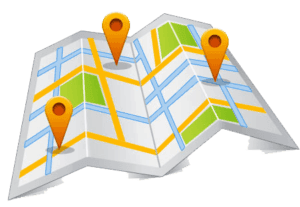 Illustration of multiple dental office locations.