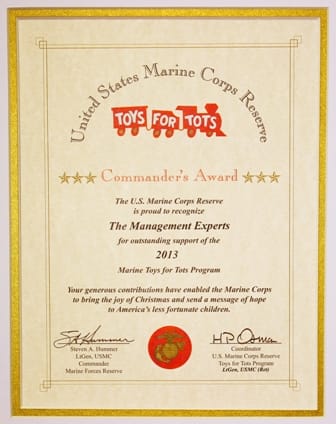 Featured image for “MGE and Top Dental Clients Join Forces with U.S. Marine Corps to Fight War on Poverty Receiving 30 Commander Awards”