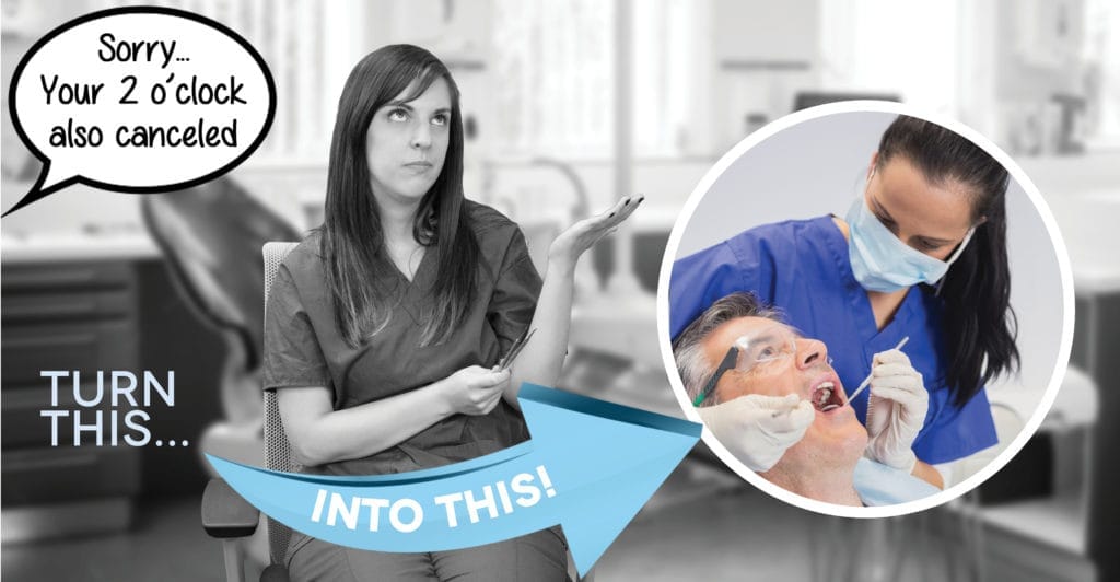 Before and after comparison of a dental practice transformation.