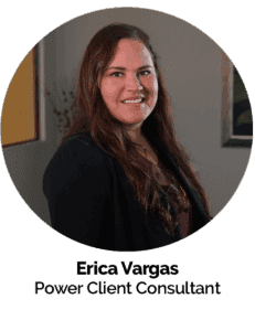 Portrait of Erica Vargas, a professional woman smiling in business attire.