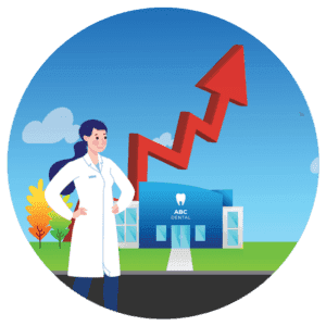 Circular illustration of key performance points in a business setting.