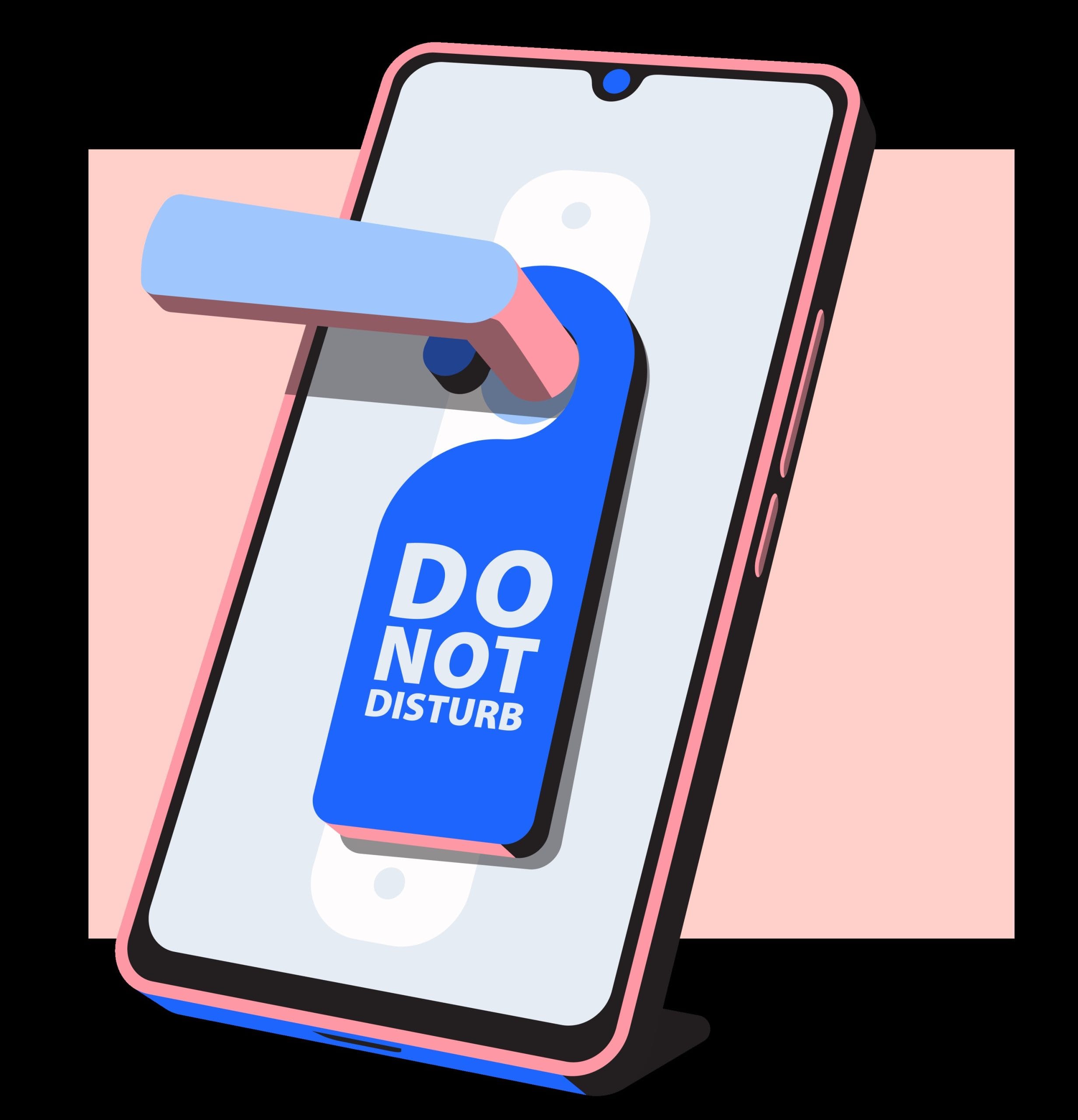 image of a phone with a do not disturb sign on the screen.