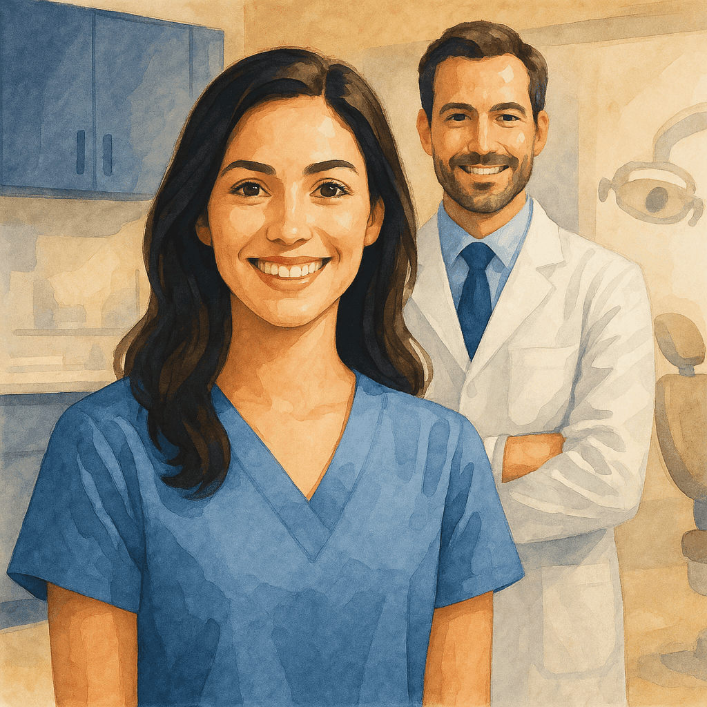 Smiling dental staff.