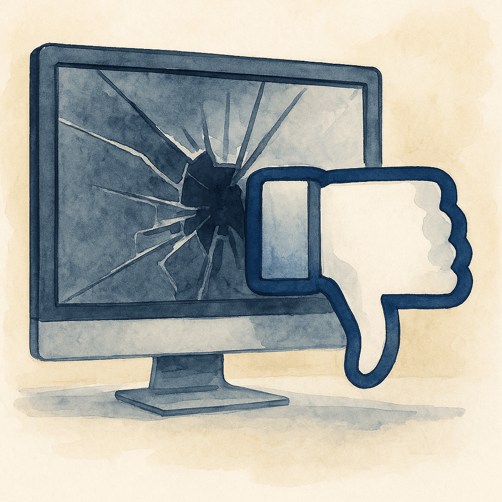 Illustration of negative online reviews.