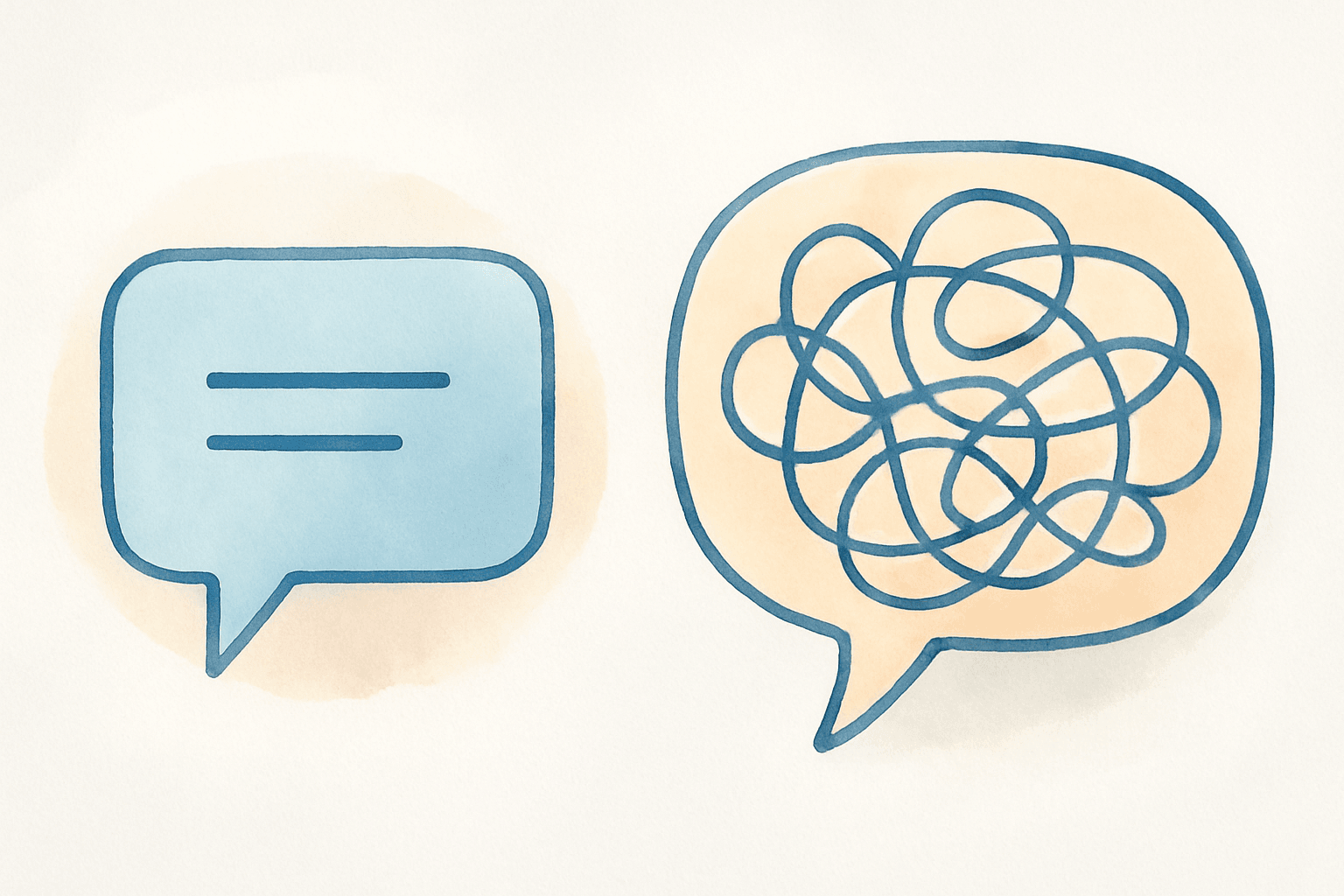 Cartoon illustration showing the preference for short sentences over long ones.