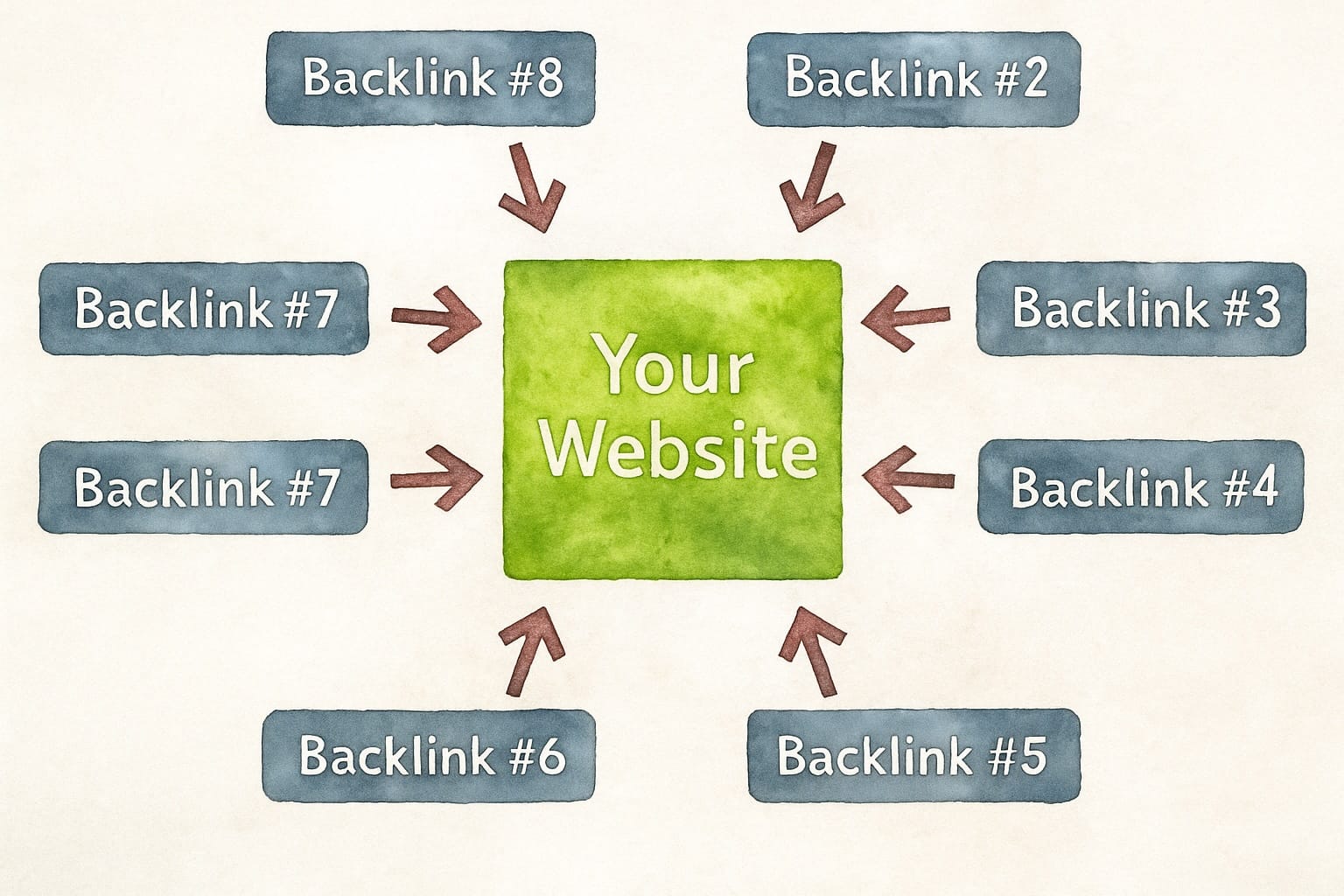 Illustration of backlinks as chains connecting different websites.