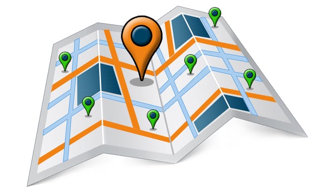 Clipart illustration of Google Map folded.